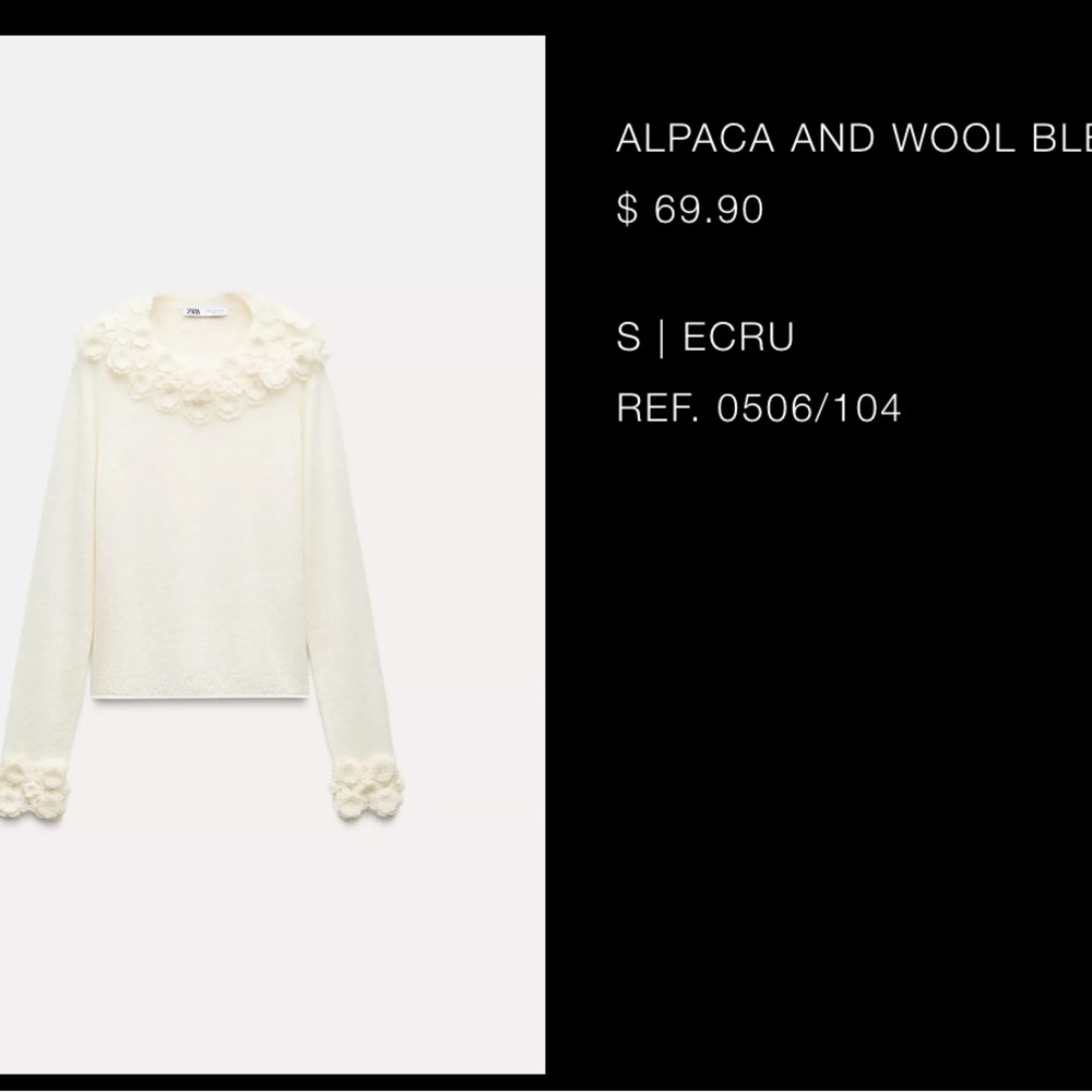 Brand new with tags Ecru Alpaca and Wool Blend Sweater